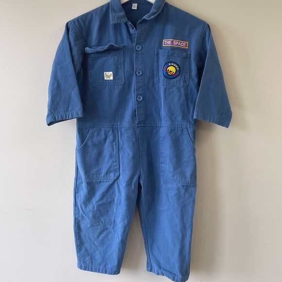 Kids Space theme blue coveralls Boiler Suit - Picture 3 of 3